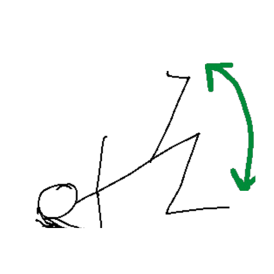 Simple hand-drawn coaching sketch showing an exercise note