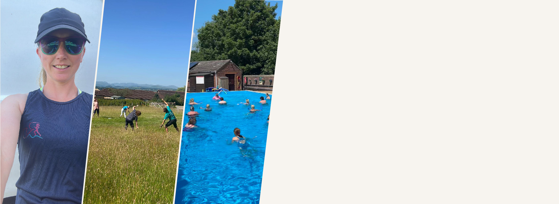 Fitness classes including strength training, aqua and outdoor movement